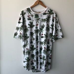 Jack & Jones flamingo/palm tree Crew Neck T shirt